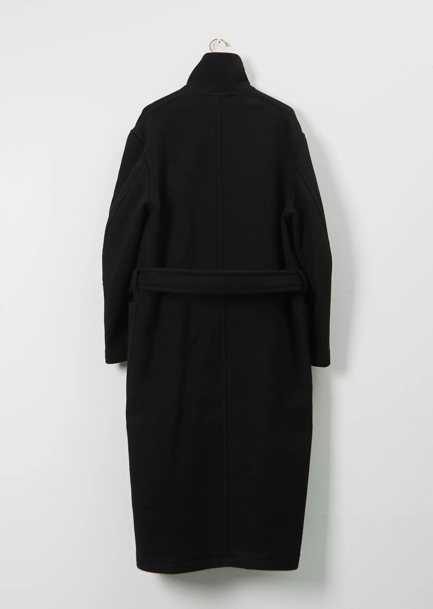 Men's Wool Wrap Coat — Black