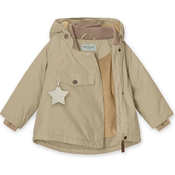 Mini A Ture Wang Fleece Lined Winter Jacket, Savannah Tan