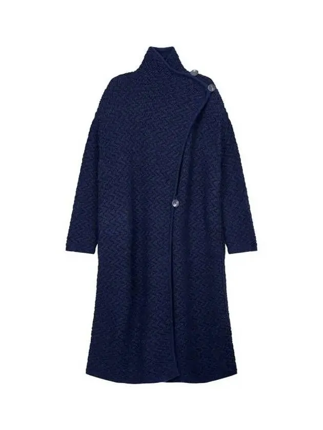 Overseas Station Season Big Chance 8 18 Women s Zigzag Tissue Knit Coat Navy 271985