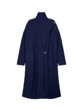 Overseas Station Season Big Chance 8 18 Women s Zigzag Tissue Knit Coat Navy 271985