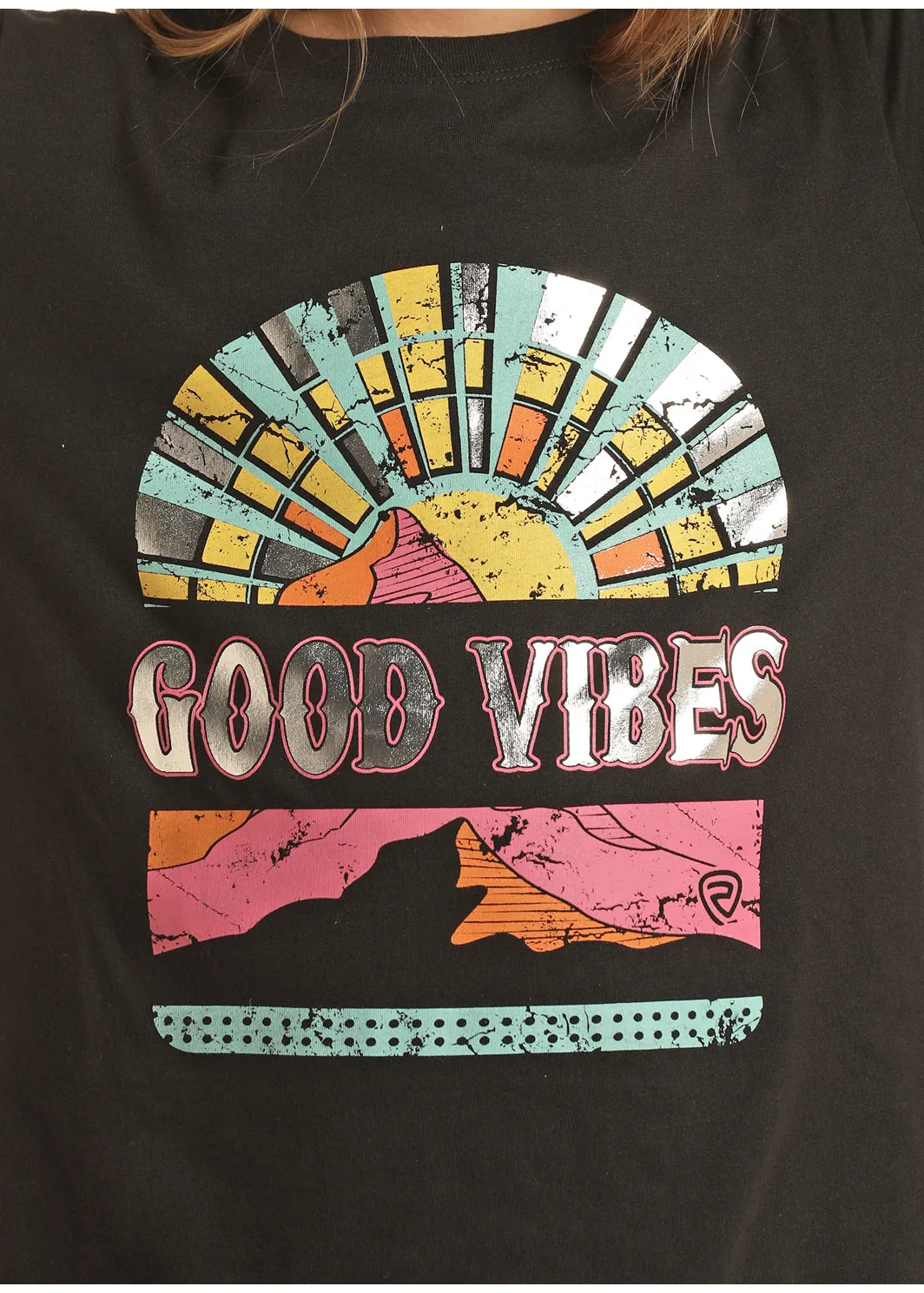 Panhandle Slim Girl's Rock & Roll Good Vibes Long Sleeve Graphic T-Shirt