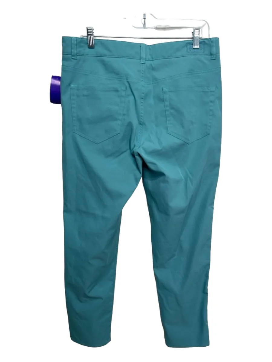 Peter Millar Size 34 Aqua Cotton Solid Zip Fly Men's Pants