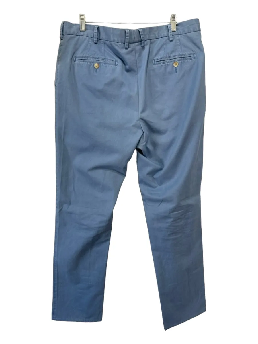 Peter Millar Size 38 Blue Pima Cotton Solid Zip Fly Men's Pants