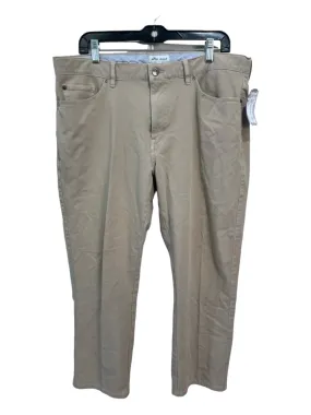 Peter Millar Size 38 Khaki Cotton Solid Zip Fly Men's Pants