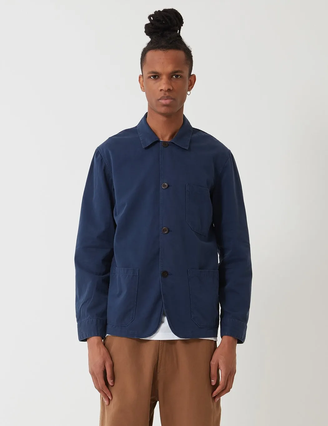 Portuguese Flannel Labura Workwear Jacket (Cotton) - Navy Blue