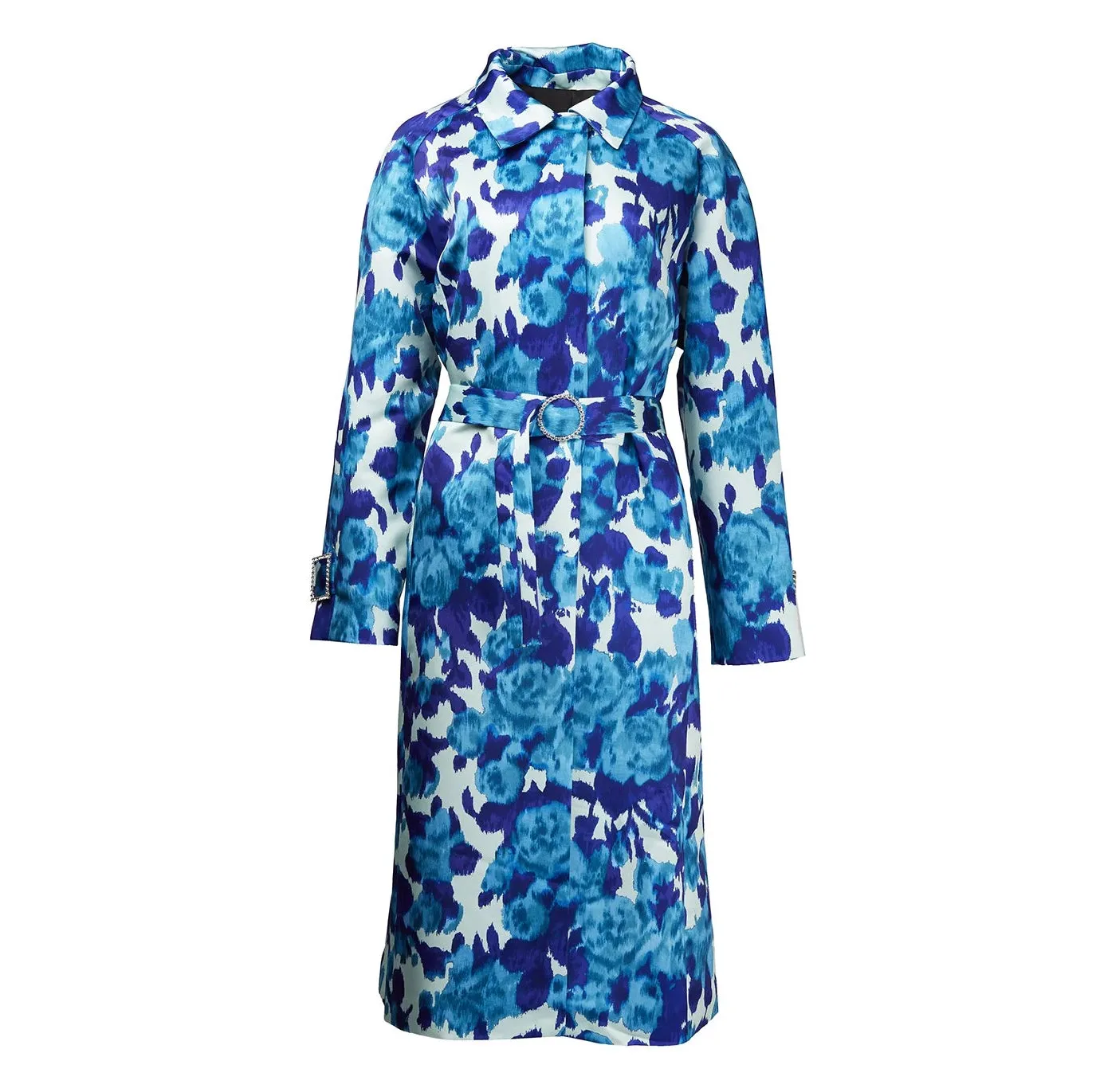 Richard Quinn Blue Moire Coat