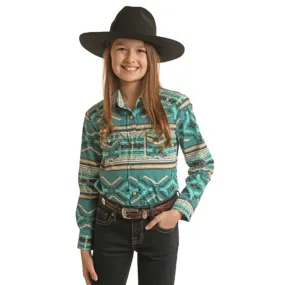 Rock & Roll Girl's Turq Aztec Shirt