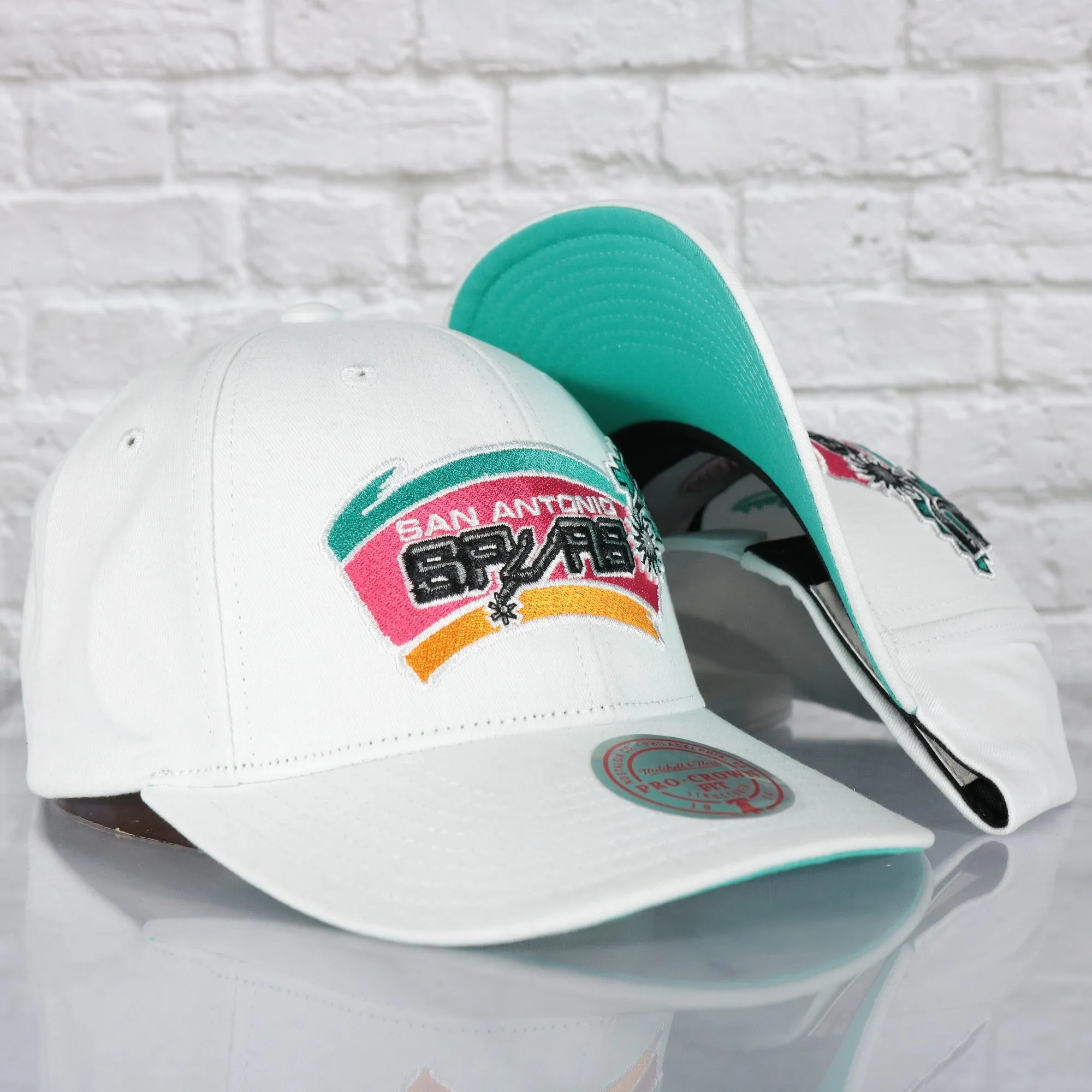 San Antonio Spurs NBA Hardwood Classics All in Pro Teal Bottom | White Snapback Hat