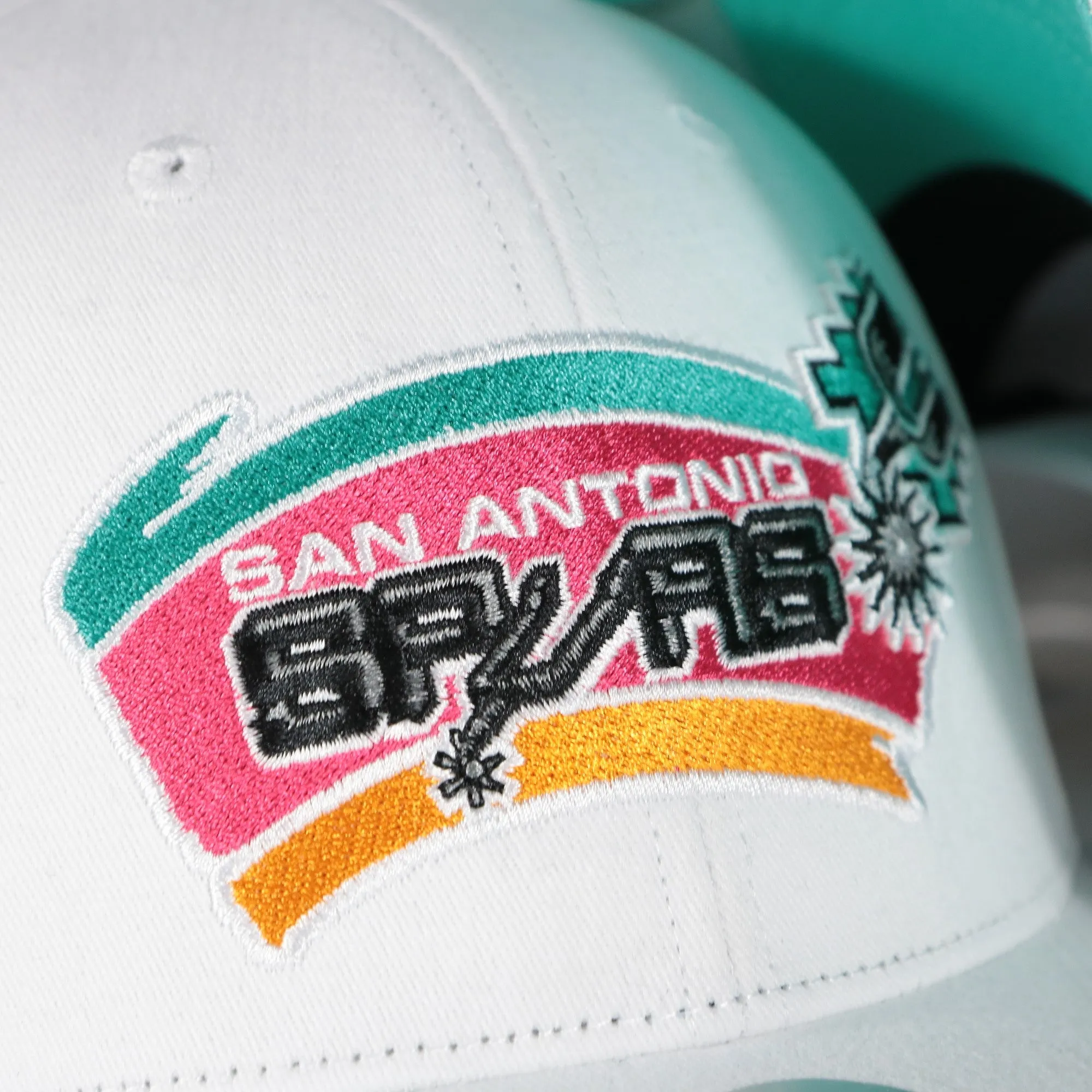 San Antonio Spurs NBA Hardwood Classics All in Pro Teal Bottom | White Snapback Hat