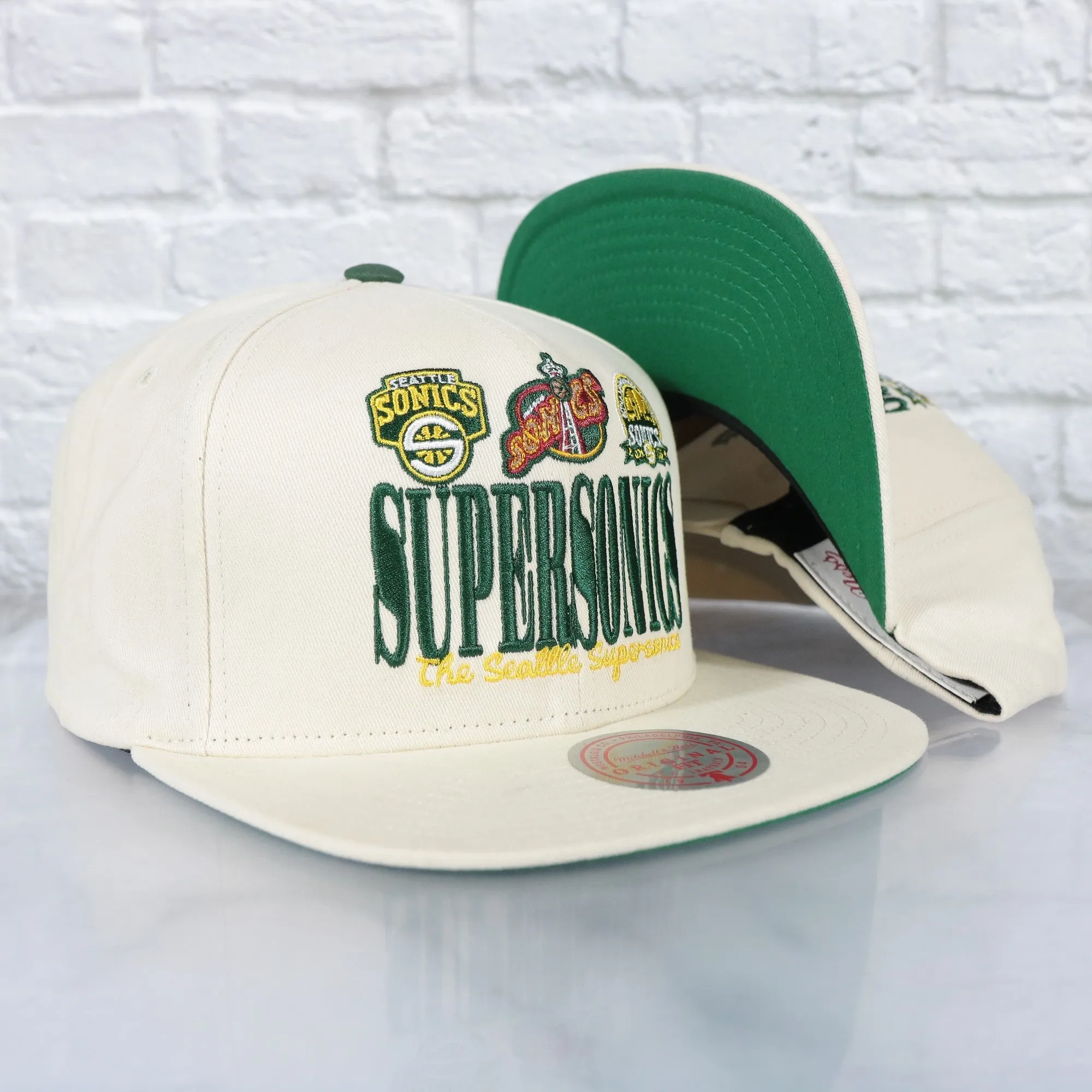 Seattle Supersonics Hardwood Classics Reframe Retro Green bottom | Off-White Snapback Hat