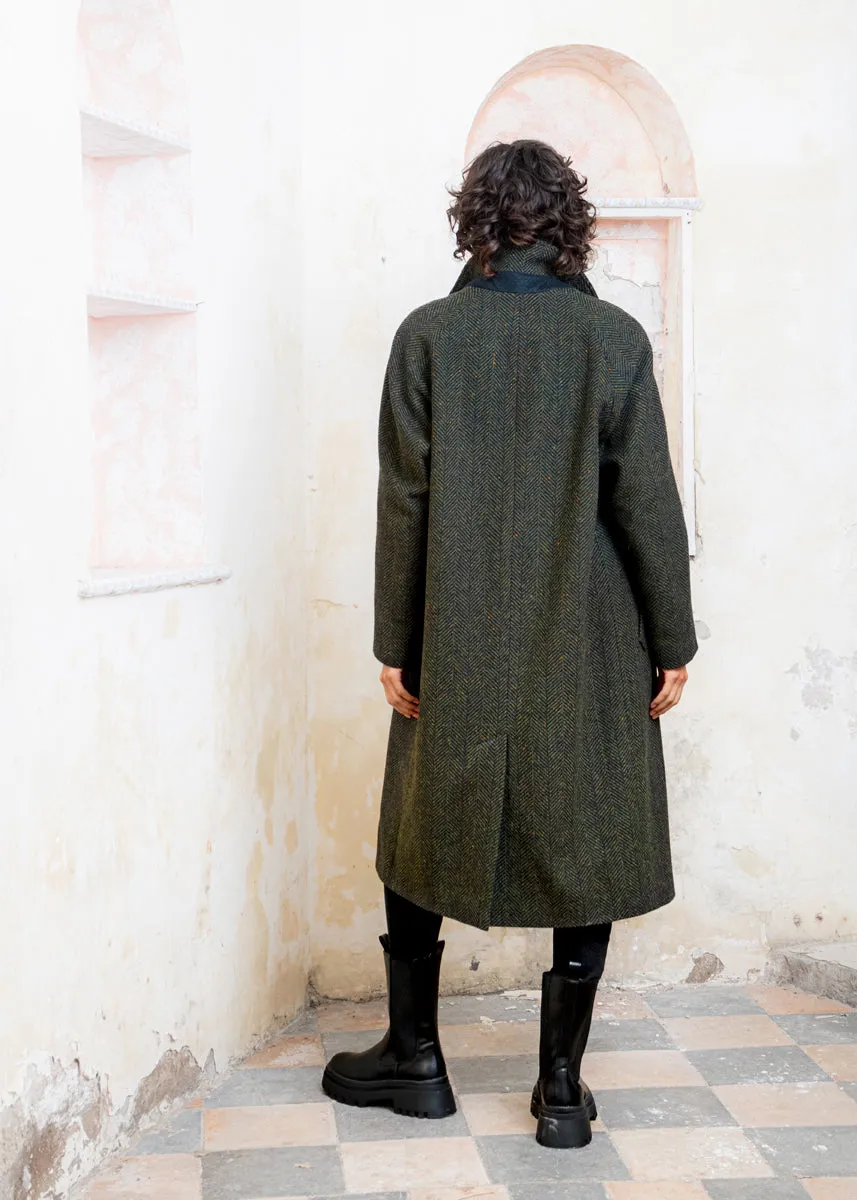 Shauna Tweed Coat - Donegal Green Fleck