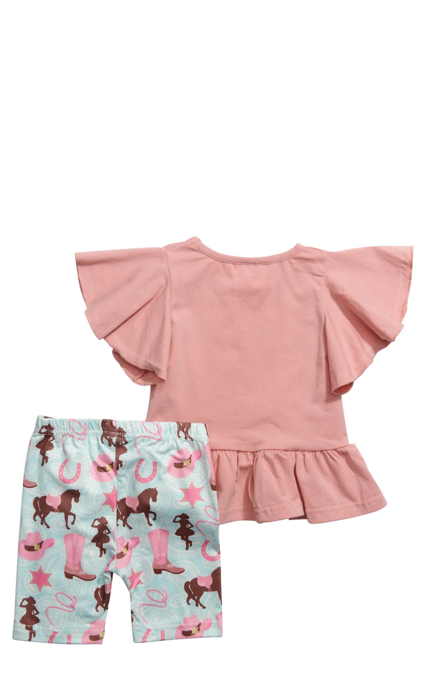 Shea Baby Toddler Dusty Pink Cowgirl & Western Print Short Set