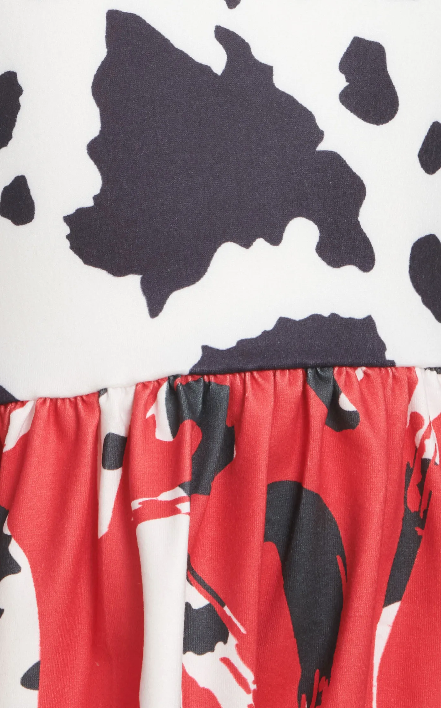 Shea Baby Toddler Girl's Red Black & White Heart Cow Print Heart Dress 