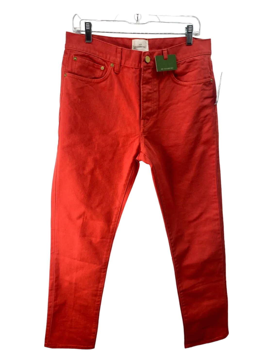 Sid Mashburn NWT Size 34 Red Cotton Solid Jean Men's Pants