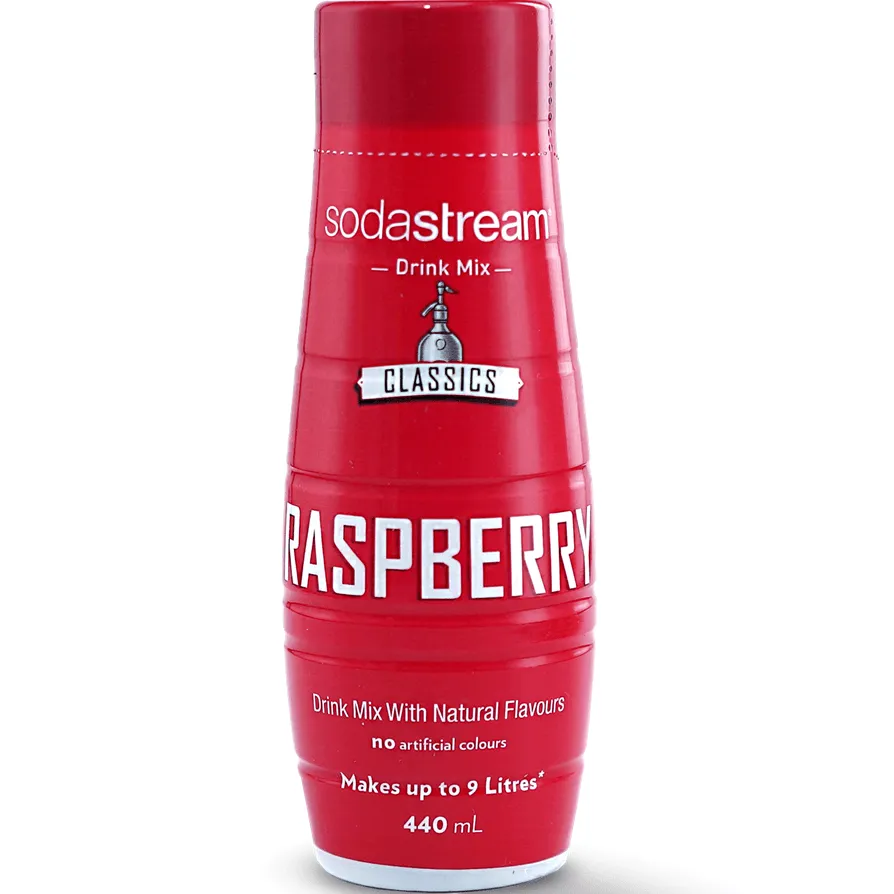 SodaStream Raspberry Classic Syrup Soda Mix 440mL Pack 6 BULK