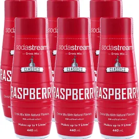 SodaStream Raspberry Classic Syrup Soda Mix 440mL Pack 6 BULK