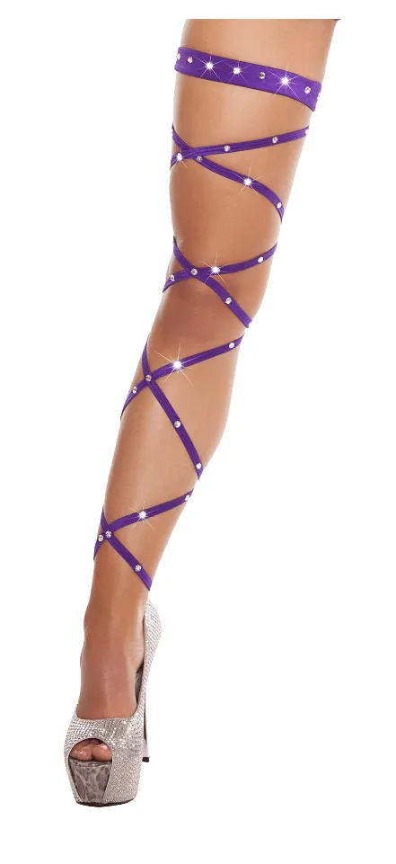 Solid Leg Strap With Rhinestone