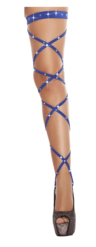 Solid Leg Strap With Rhinestone