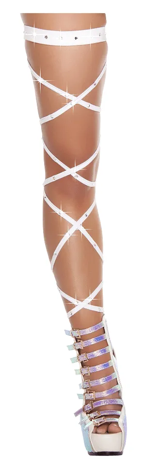 Solid Leg Strap With Rhinestone