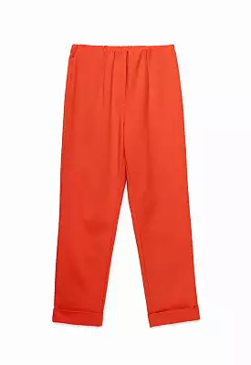 Solid Trouser With Folded Hem