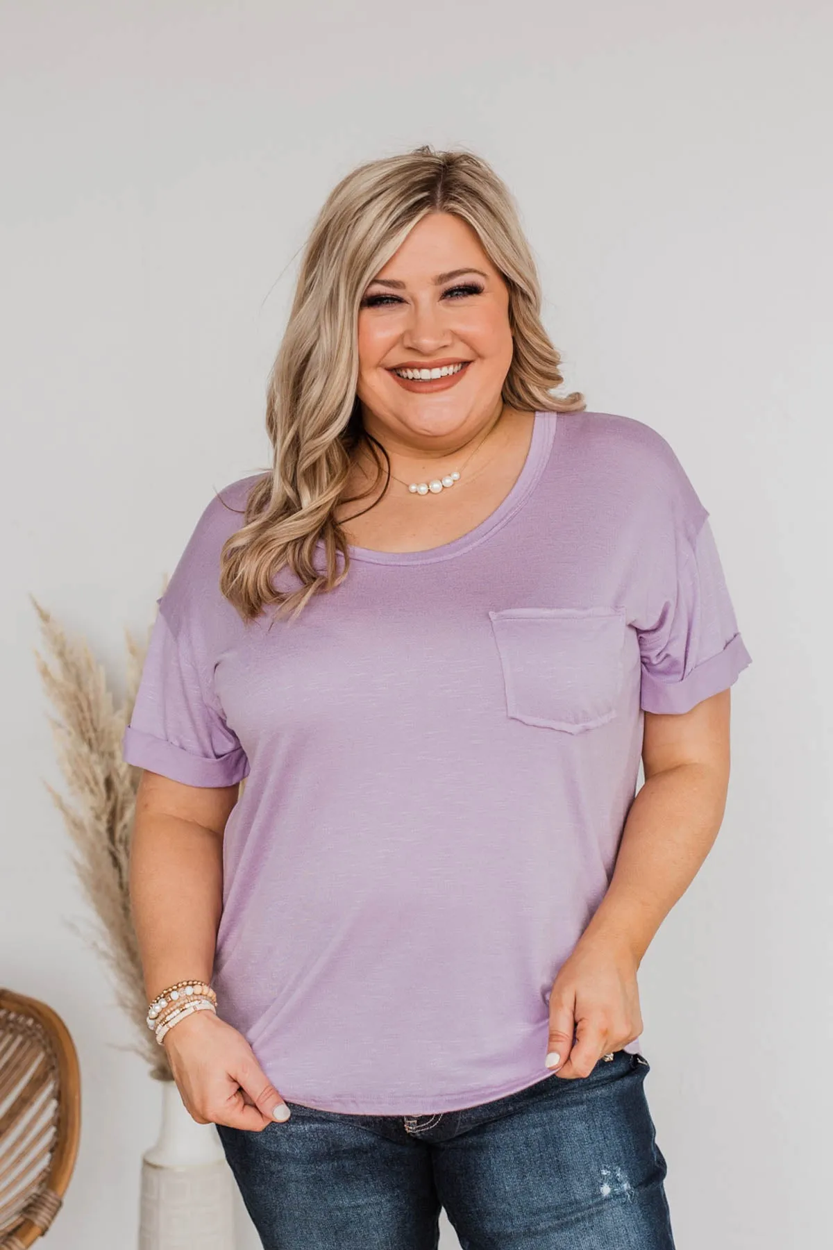 Start My Day Short Sleeve Top- Lilac