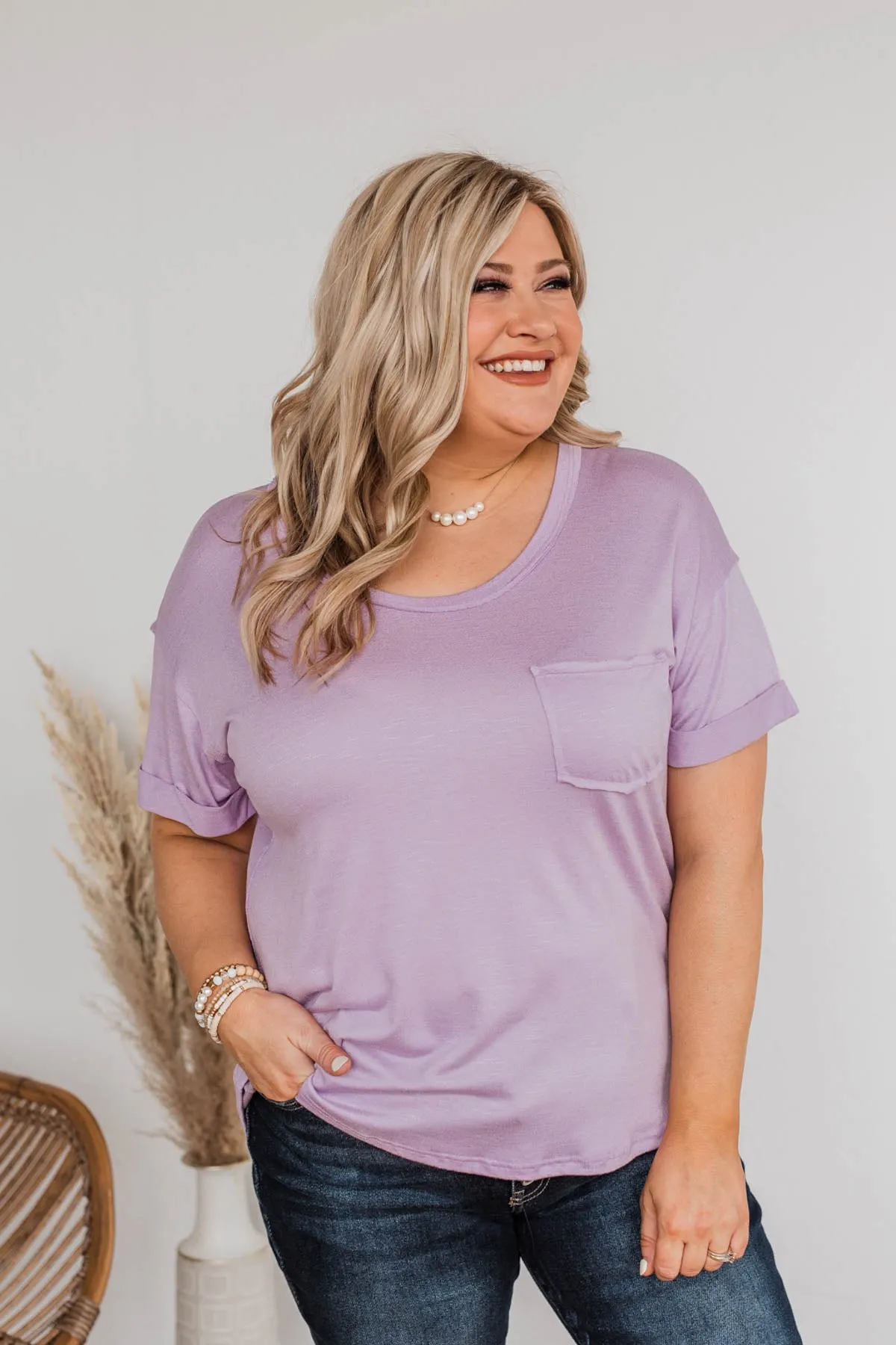 Start My Day Short Sleeve Top- Lilac