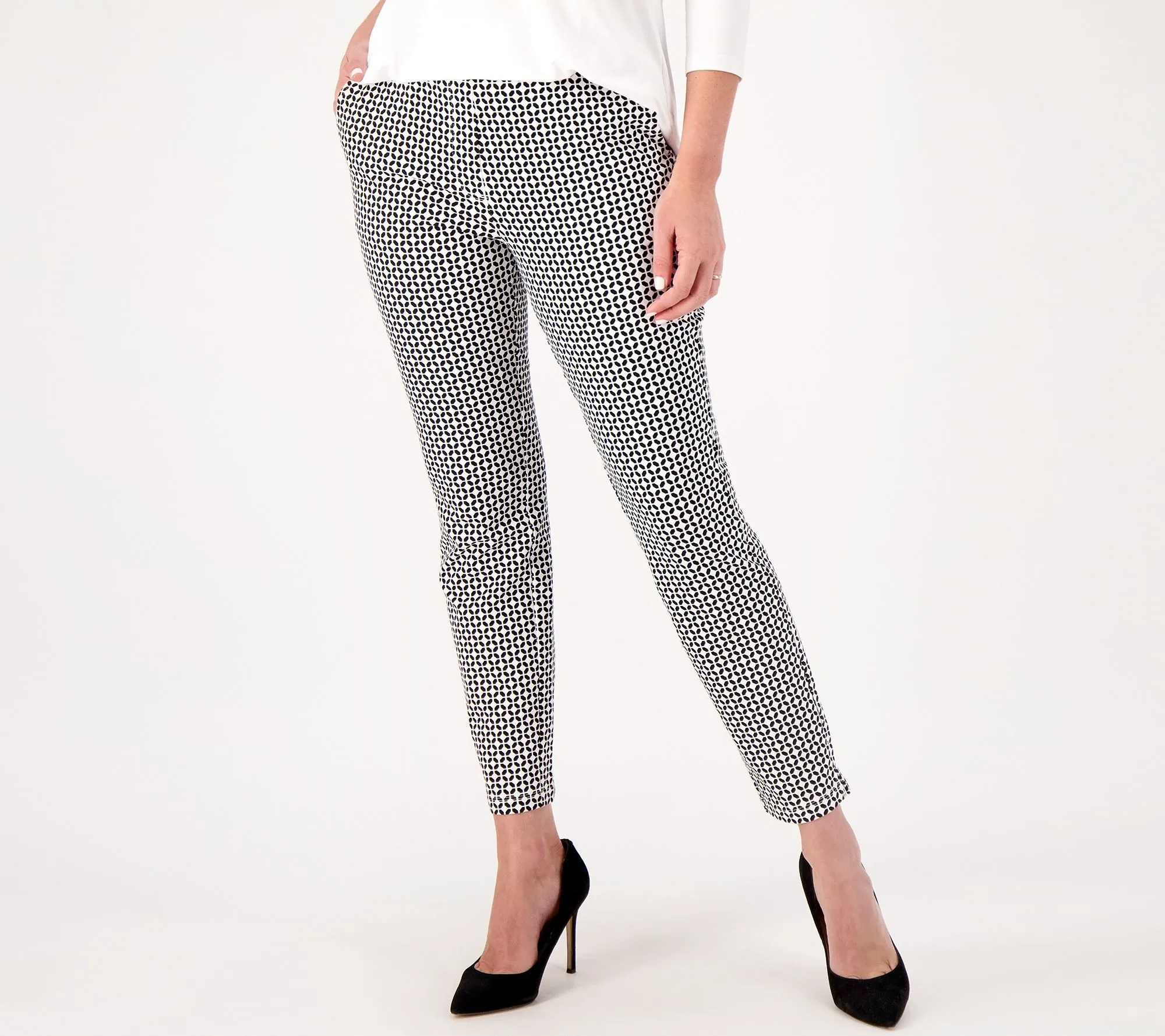 Susan Graver Weekend Regular Solid & Printed Premium Stretch Slim Pants