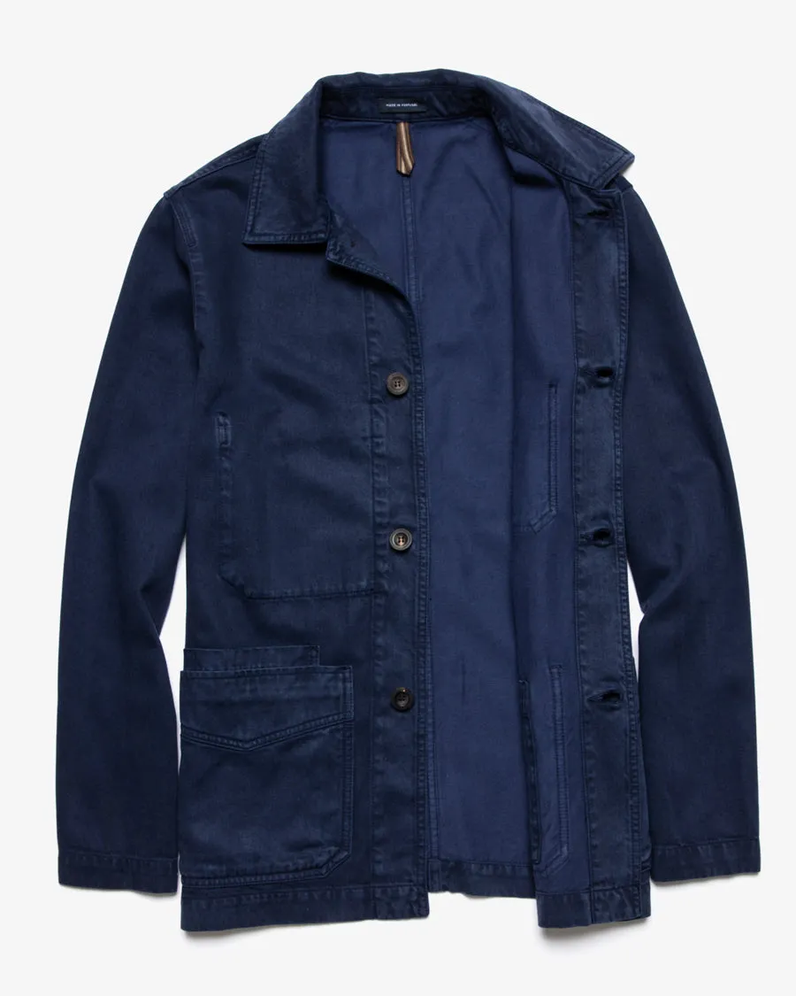 TENCEL/COTTON CHORE COAT NAVY