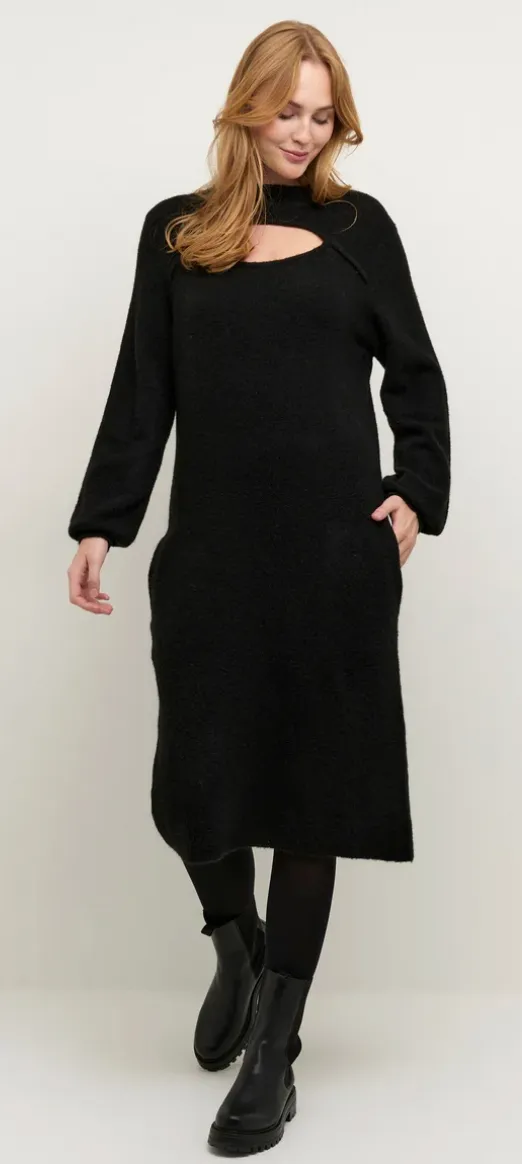 The Mollie Knit Dress - Pitch Black