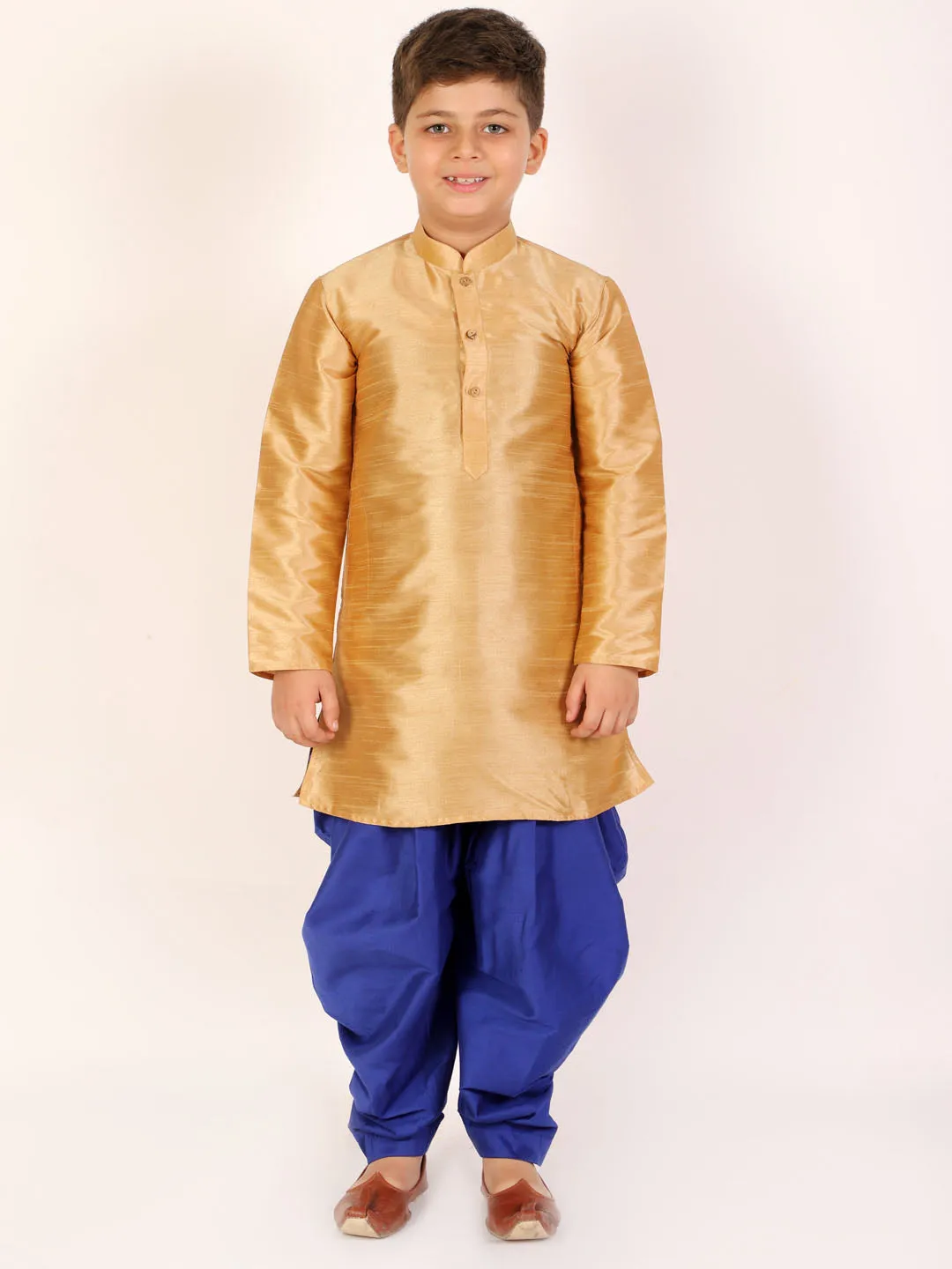 VASTRAMAY Boys Blue Solid Dhoti Pants