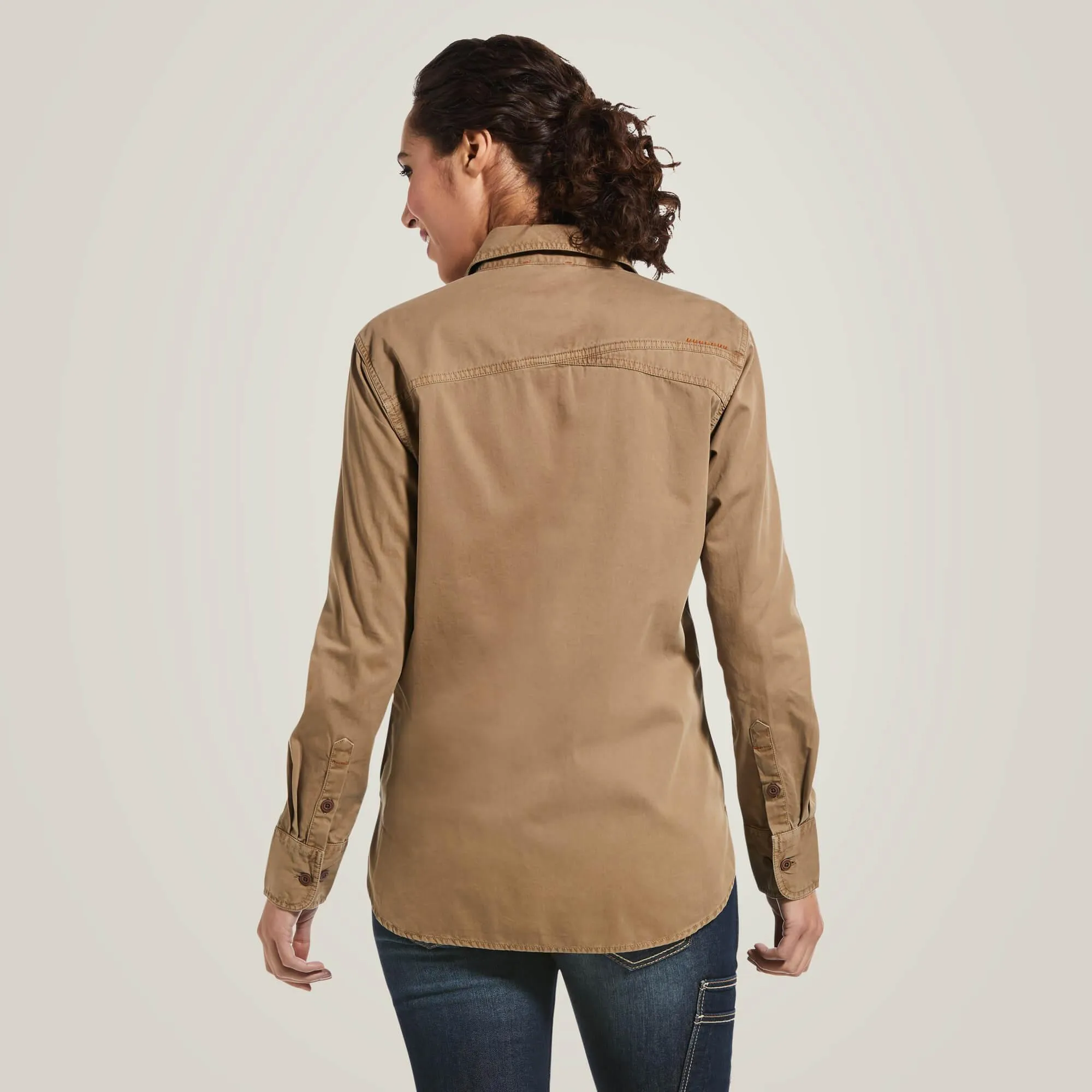 Women's Rebar Washed Twill Work Shirt - Khaki