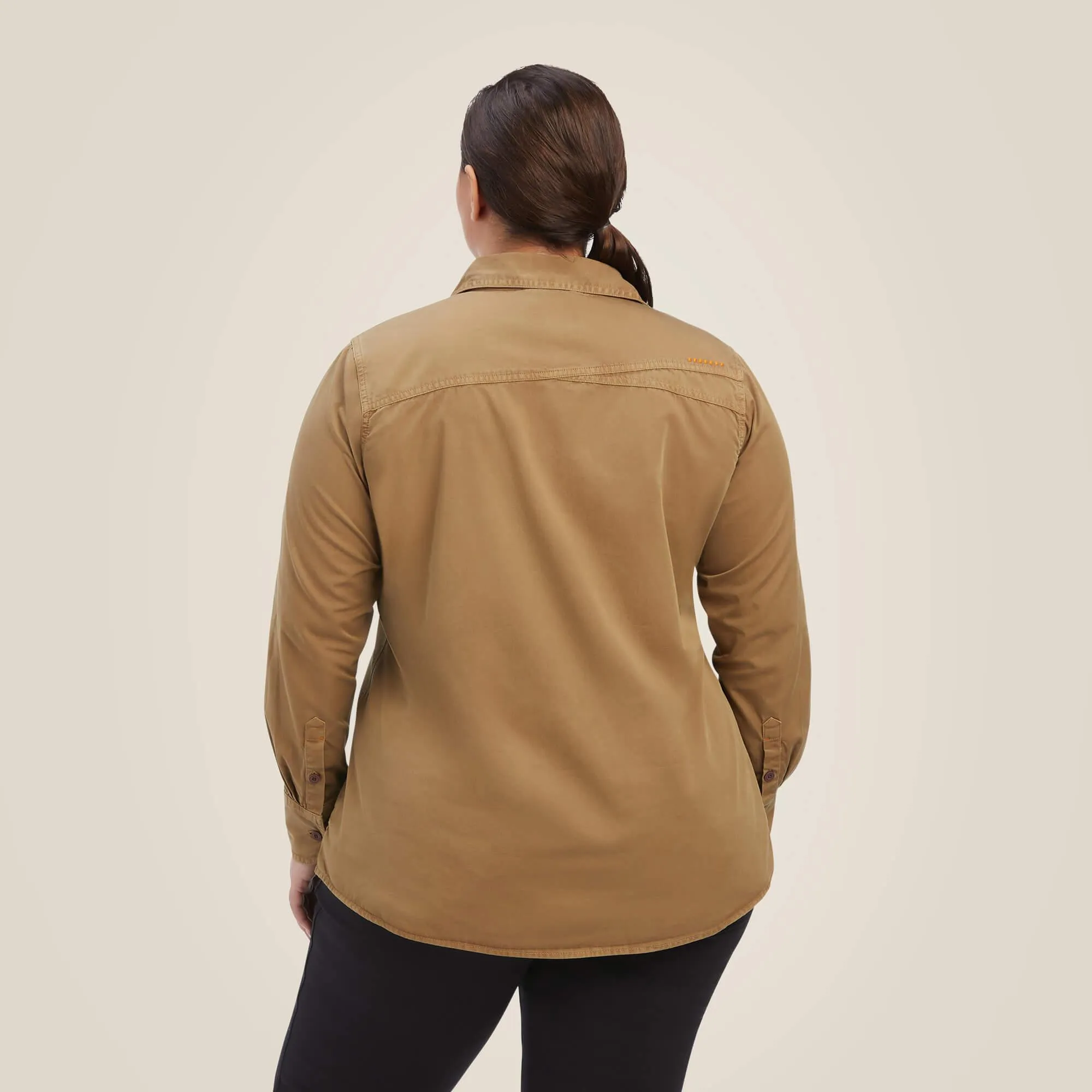 Women's Rebar Washed Twill Work Shirt - Khaki