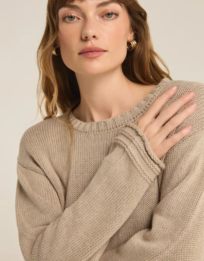 Z Supply Emerson Cropped Sweater - Oatmeal Heather