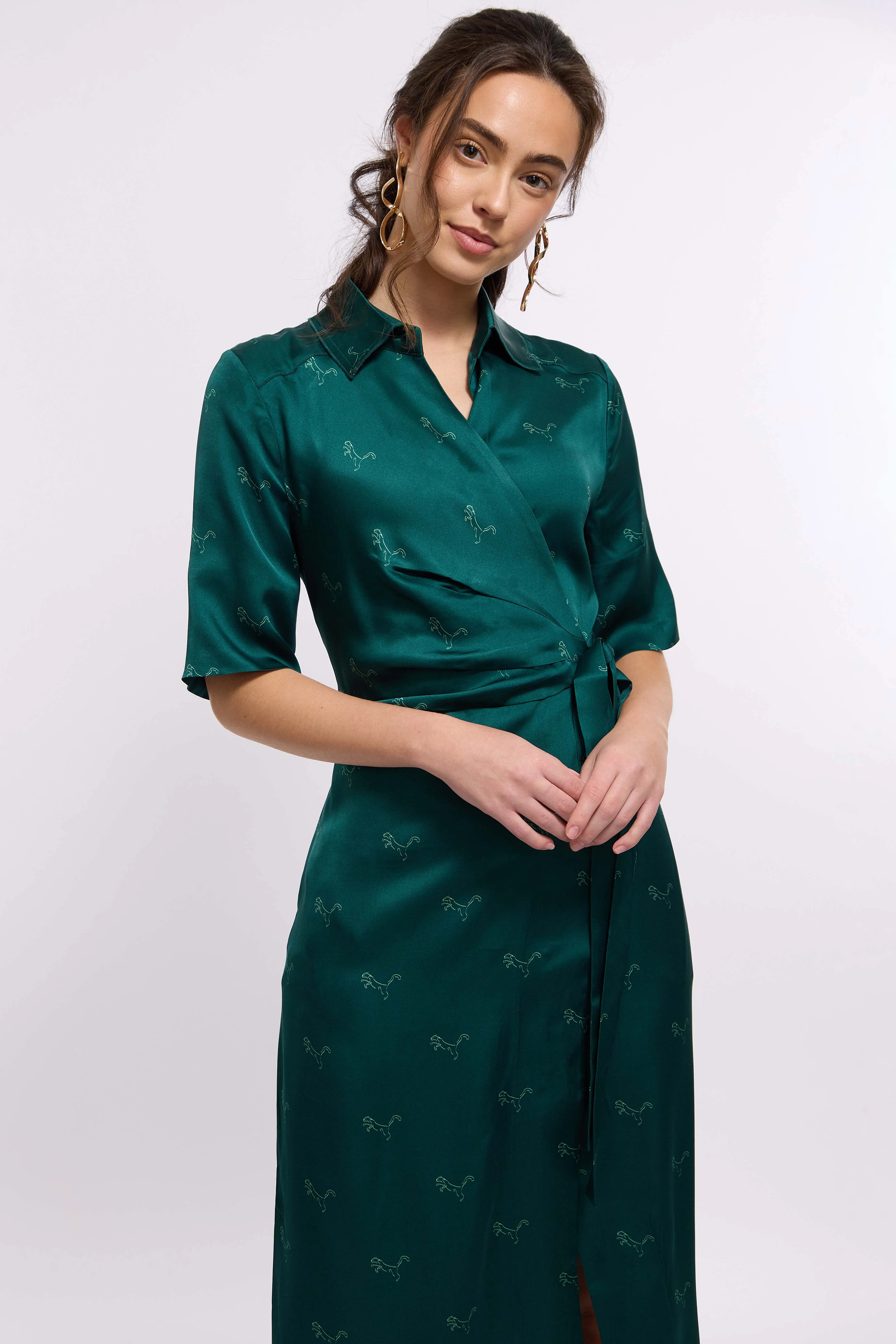 Zoya Wrap Dress (Green)